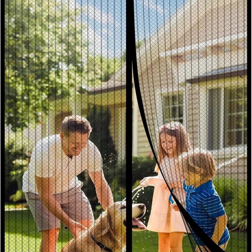 Mesh Screen with Magnetic Closure-Keeps Bugs Out Let Breeze in, Heavy Duty - Pet